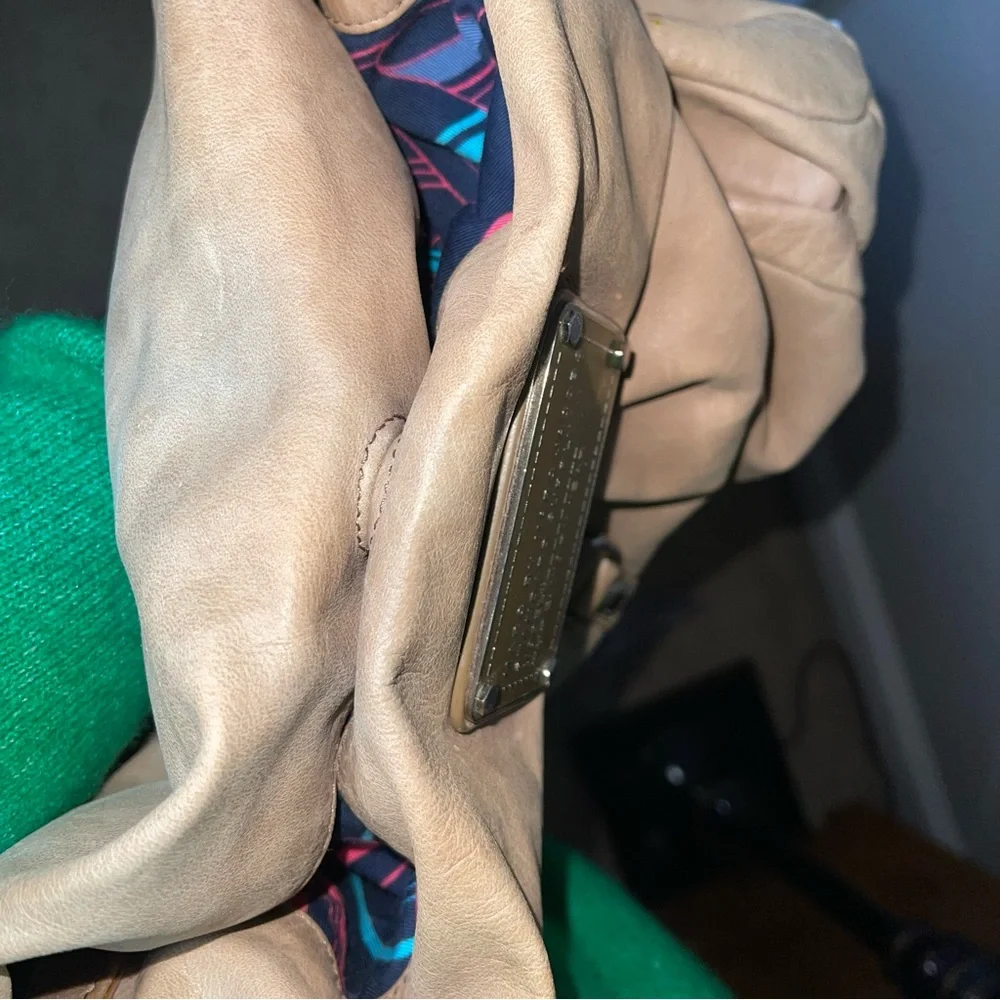 Y2K Marc by Marc Jacobs Leather Hobo Bag Beige Slouchy Shoulder Bag